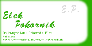 elek pokornik business card